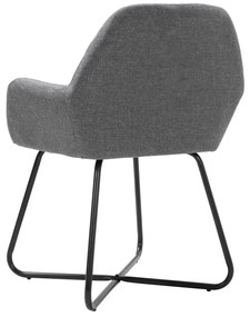 Cadeiras de jantar 6 pcs tecido cinzento-escuro