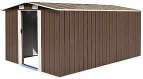 Abrigo de jardim 257x392x181 cm metal castanho