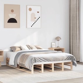vidaXL Cama sem colchão 120x200 cm madeira de pinho maciça