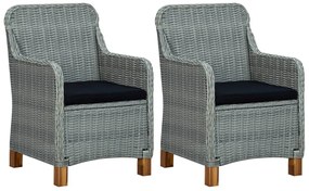 3 pcs conjunto de jantar para jardim cinzento-claro