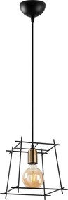 Candeeiro Suspenso Coman – Preto Antique – 24 x 24 x 32-122 cm