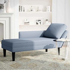 Chaise lounge com almofada tecido corduroy azul
