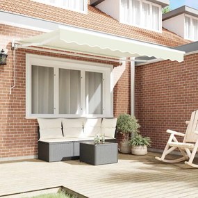 Toldo Retrátil Creme 250x200 cm Poliéster, Alumínio e Tecido