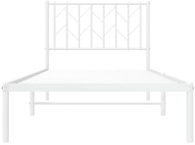 Estrutura de cama com cabeceira 90x200 cm metal branco