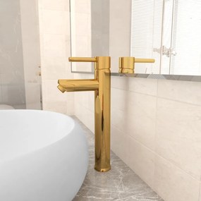 Torneira misturadora para casa de banho 12x30 cm dourado