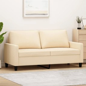 vidaXL Sofá de 2 lugares tecido 140 cm cor creme