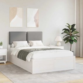 vidaXL Estrutura de Cama com Cabeceira Estofada Cinzento-claro