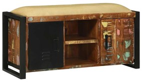 vidaXL Armário Banco Multicolorido 100x35x50 cm Madeira Sólida Recuperada