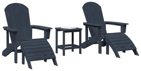 Conjunto de Lounge de Jardim de 3 Peças vidaXL Azul-marinho HDPE