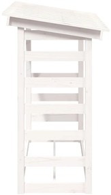 Suporte para lenha 108x64,5x110 cm pinho maciço branco