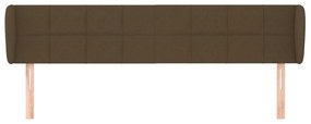 Cabeceira de cama c/ abas tecido 183x23x78/88cm castanho-escuro
