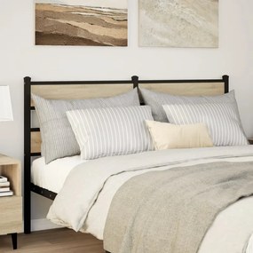 vidaXL Cabeceira de cama 150cm derivados madeira/ferro carvalho sonoma