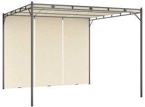 vidaXL Gazebo de jardim com cortina lateral 3x3x2,25m cor creme