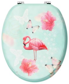 Assentos sanita com tampas 2 pcs MDF design flamingo