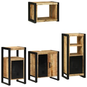 vidaXL Conjunto de Móveis para Banheiro 4 pcs Madeira de manga maciça