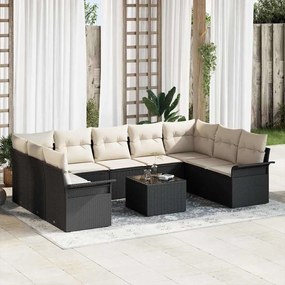 Conjunto de Sofá de Jardim vidaXL de 9 Peças com Almofadas Rattan Sintético Marrom
