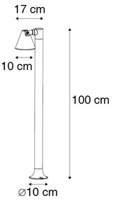 Poste externo moderno preto 100 cm IP44 - Ciara Moderno