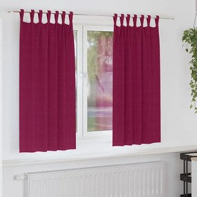 vidaXL Cortinas com cortinas 2 pcs vermelho tinto Poliéster