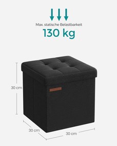 Banco com espaço de arrumação 30 x 30 x 30 cm Preto