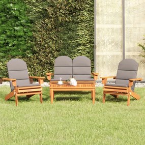vidaXL 4 pcs conjunto lounge de jardim Adirondack acácia maciça