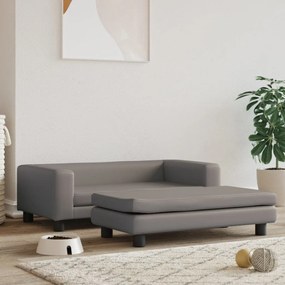 vidaXL Cama para cães com extensão 100x50x30 cm couro artificial cinza