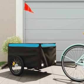 Reboque para bicicleta 45 kg ferro preto e azul