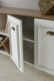 Aparador Rustic – Branco e Nogueira (180 x 72 x 35 cm) | Estilo, Funci