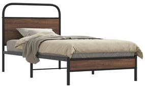Estrutura cama s/ colchão derivados madeira carvalho castanho