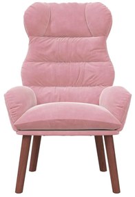 Poltrona Relaxante em Veludo Rosa
