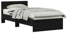Estrutura de Cama Carvalho Preto 90x190 cm Madeira Engenharia