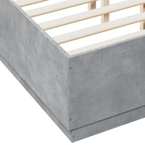 Estrutura de cama 135x190 cm derivados de madeira cinza cimento