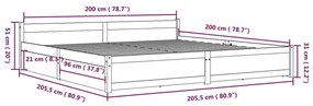 Estrutura de cama com gavetas 200x200 cm