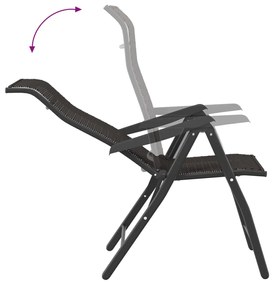 Cadeiras de jardim dobráveis 4 pcs vime PE cor preto café