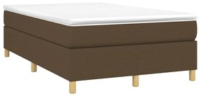 Cama com molas/colchão 120x200 cm tecido castanho-escuro