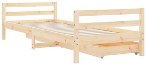 Estrutura de cama infantil c/ gavetas 80x200 cm pinho maciço