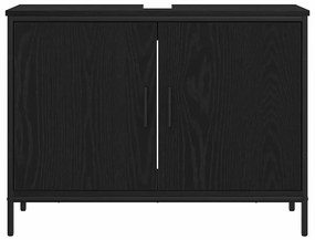 Armário de Pia de Banheiro vidaXL Carvalho Preto 80x30x60 cm Madeira E