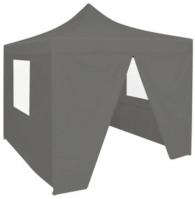 vidaXL Tenda festas pop-up dobrável 4 paredes laterais 3x3 m antracite