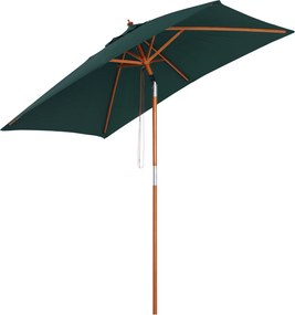 Outsunny Guarda-sol Jardim Retangular Inclinável Polia Duplo Teto Mastro Desmontável Proteção Solar 200x150x230 cm Verde | Aosom Portugal
