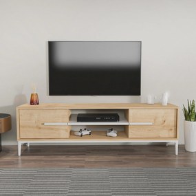 Móvel TV Eslem – Carvalho/Branco – 120x43,6x29,6 cm