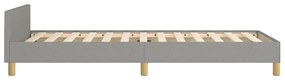 Estrutura de cama sem colchão 90x200 cm tecido cinzento-claro