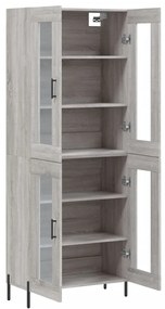 Armário alto 69,5x34x180 cm derivados de madeira sonoma cinza