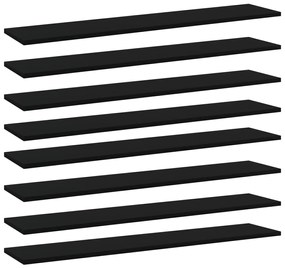 vidaXL Prateleiras estante 8 pcs 100x20x1,5cm contraplacado preto