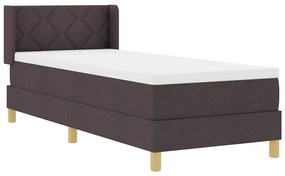 Cama Box Marrom Escuro e Branco 80 x 200 cm tecido