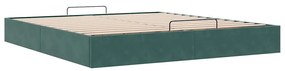 Estrutura de cama otomana sem colchão 160x200 cm verde escuro