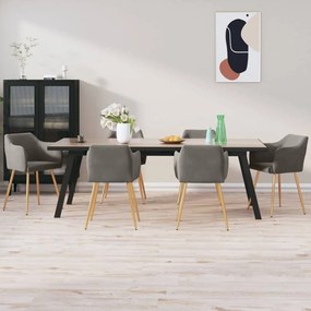 vidaXL Cadeiras de jantar 6 pcs veludo cinzento-escuro