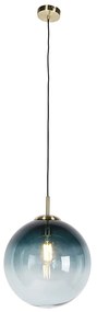 LED Candeeiro de suspensão inteligente latão com vidro azul oceano 33 cm incl. WiFi ST64 - Pallon Art Deco