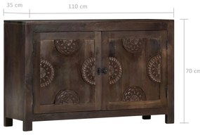 Aparador design esculpido 110x35x70 cm madeira mangueira maciça