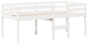 Cama alta com telhado 80x200 cm pinho maciço branco
