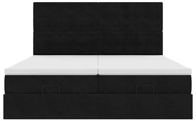 Estrutura de cama otomana com colchões 160x200 cm veludo preto