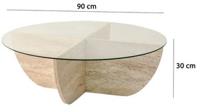 Mesa de Centro Lily – Travertino – Diâmetro 90 cm Altura 30 cm